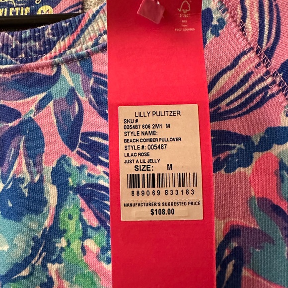 Lilly Pulitzer Lilac Rose Just a Lil Jelly Beach Comber Pullover - Picture 2 of 8
